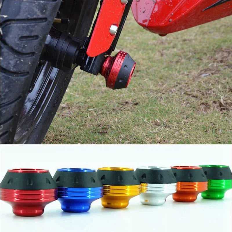 4 pezzi di protezione universale per ruote per moto Crash Pad protezioni per crash per moto in lega Motocross che cade tazze per cursori forcella anteriore