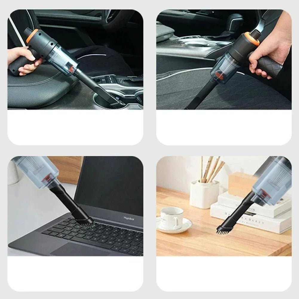 Aspirapolvere per Auto Senza Fili 120W, Portatile e Cordless, Potente Aspiratore per Casa, Ufficio e Auto