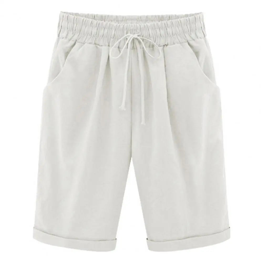 Pantaloni corti estivi pantaloncini al ginocchio da donna estivi alla moda con coulisse elastico in vita gamba larga Design laterale per donna