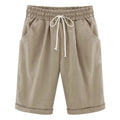 Pantaloni corti estivi pantaloncini al ginocchio da donna estivi alla moda con coulisse elastico in vita gamba larga Design laterale per donna
